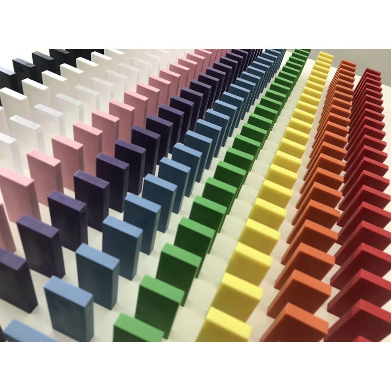 Domino 10-kleurenmix 500 stuks + opbergemmer
