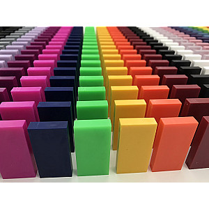 Domino 20 couleurs mélangées 400 pièces + seau de rangement