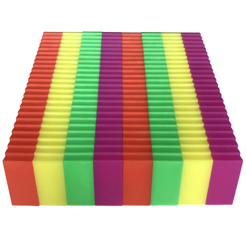 Domino kleurenmix “Fluo” 200 stuks + opbergemmer