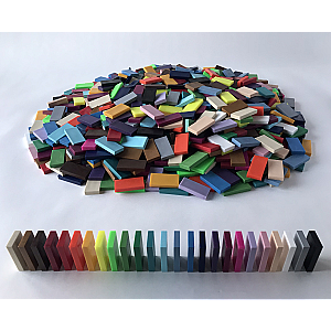 Domino Mega Mix 1000 stuks - 25 kleuren + opbergbox