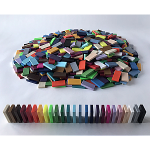 Domino Mega Mix 1000 pièces - 25 couleurs + boîte de rangement