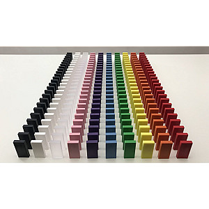 Domino - 10-color mix 250 pieces + storage bucket