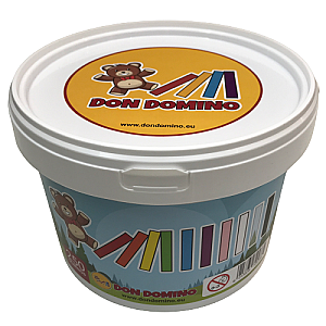 Domino - 10-color mix 250 pieces + storage bucket