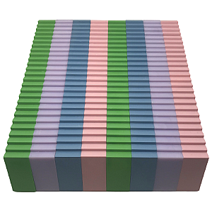 Domino mélange de couleurs «&nbsp;printemps&nbsp;» 200&nbsp;pièces + seau de rangement
