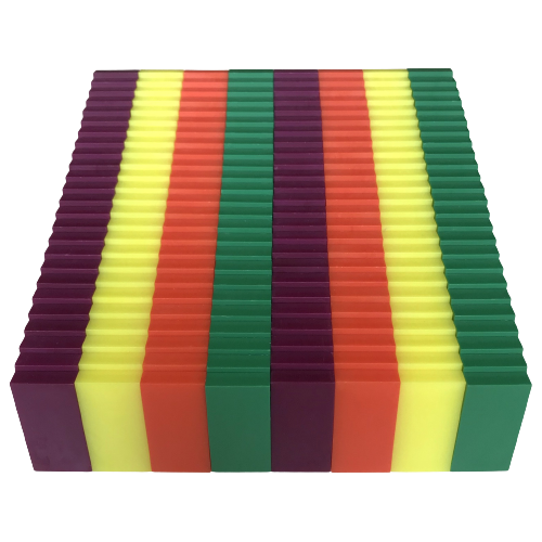 Domino Farbmischung "Sommer" 200 Steine in 4 Farben + Aufbewahrungsbox